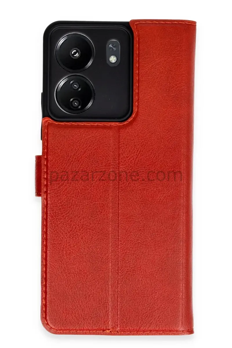 Newface Xiaomi Redmi 13C Kılıf Trend S Plus Kapaklı Kılıf - Kırmızı