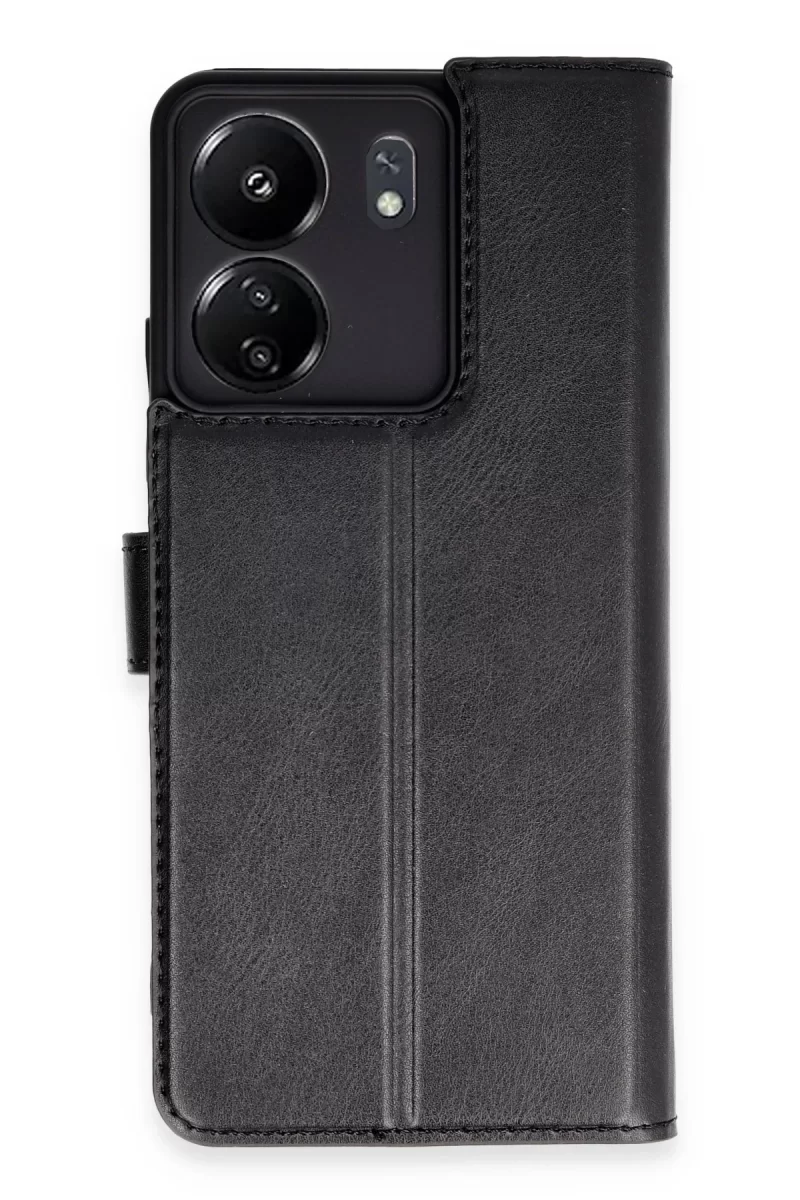 Newface Xiaomi Redmi 13C Kılıf Trend S Plus Kapaklı Kılıf - Siyah