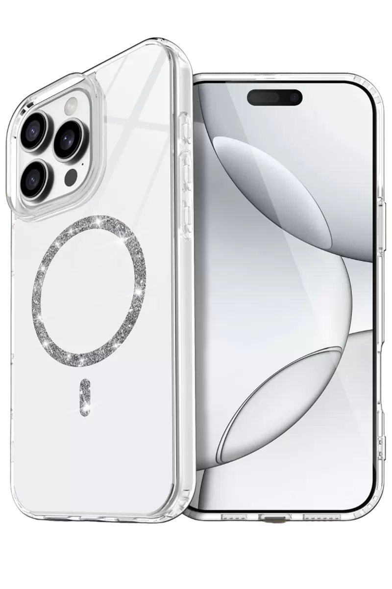 Newface Apple iPhone 16 Pro Live Diamond Magsafe Kapak - Şeffaf