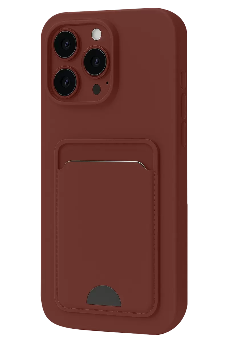 Newface Apple iPhone 16 Pro Kılıf Kelvin Kartvizitli Silikon - Bordo
