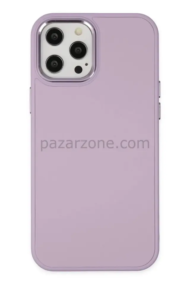 Newface Apple iPhone 12 Pro Max Kılıf Asya Deri Silikon - Lila