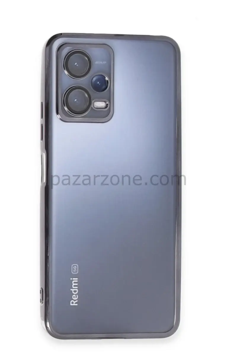 Newface Xiaomi Redmi Note 12 5G Kılıf Razer Lensli Silikon - Siyah
