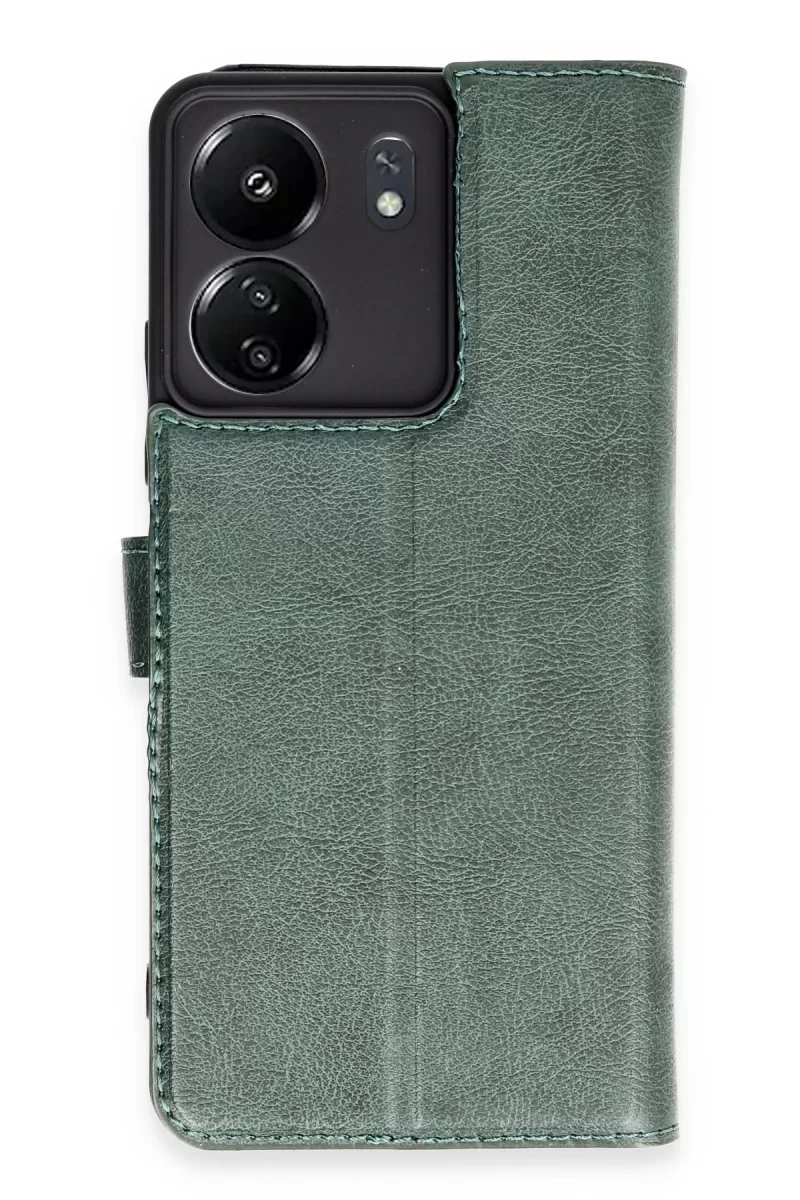 Newface Xiaomi Redmi 13C Kılıf Trend S Plus Kapaklı Kılıf - Yeşil