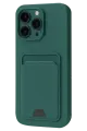 Newface Apple iPhone 16 Pro Kılıf Kelvin Kartvizitli Silikon - Koyu Yeşil
