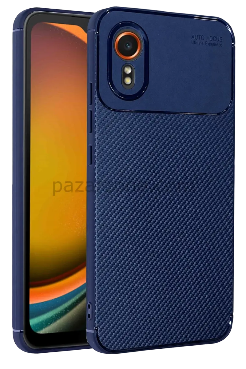 Newface Samsung Galaxy XCover 7 Kılıf Auto Focus Karbon Kapak - Lacivert