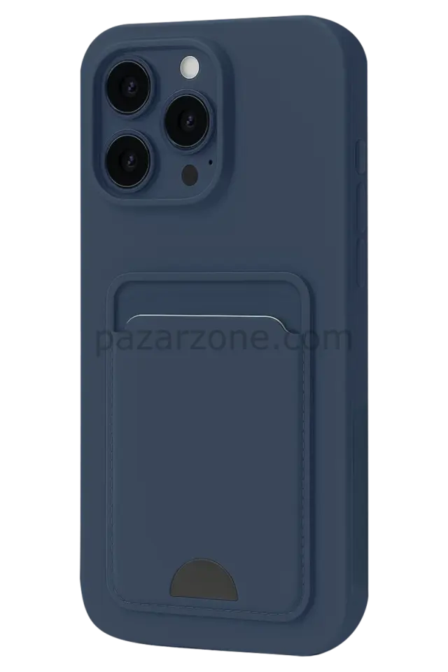 Newface Apple iPhone 16 Pro Kılıf Kelvin Kartvizitli Silikon - Lacivert