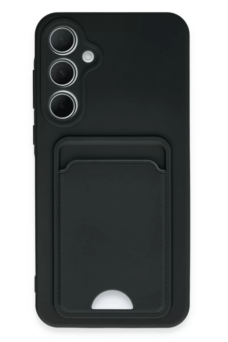 Newface Samsung Galaxy A35 5G Kılıf Kelvin Kartvizitli Silikon - Siyah