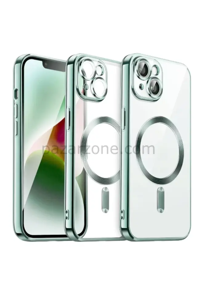 Newface Apple iPhone 15 Kılıf Kross Magneticsafe Kapak - Koyu Yeşil
