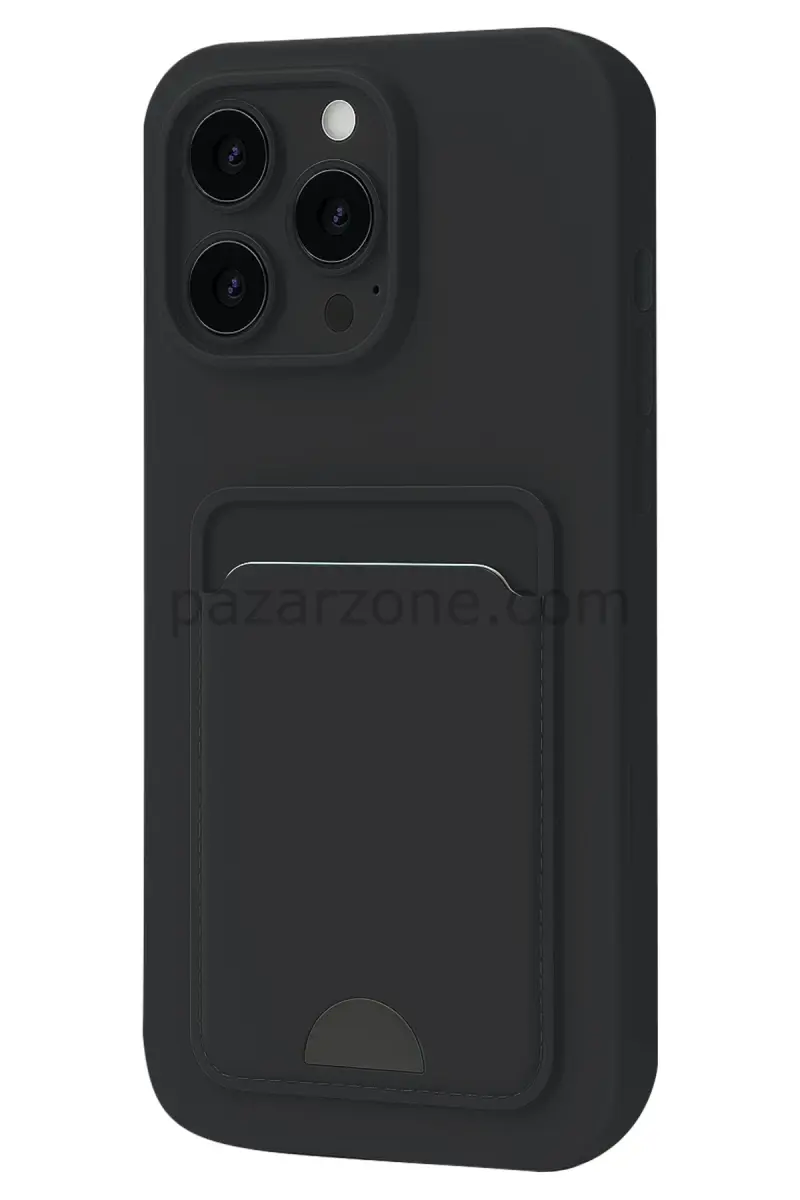 Newface Apple iPhone 16 Pro Kılıf Kelvin Kartvizitli Silikon - Siyah