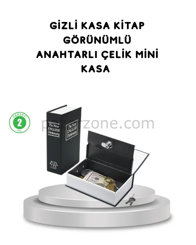 Gizli Kitap Kasa – Metal Gövdeli, Anahtarlı