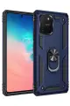 Newface Samsung Galaxy A91 / S10 Lite Kılıf Sofya Yüzüklü Silikon Kapak - Lacivert