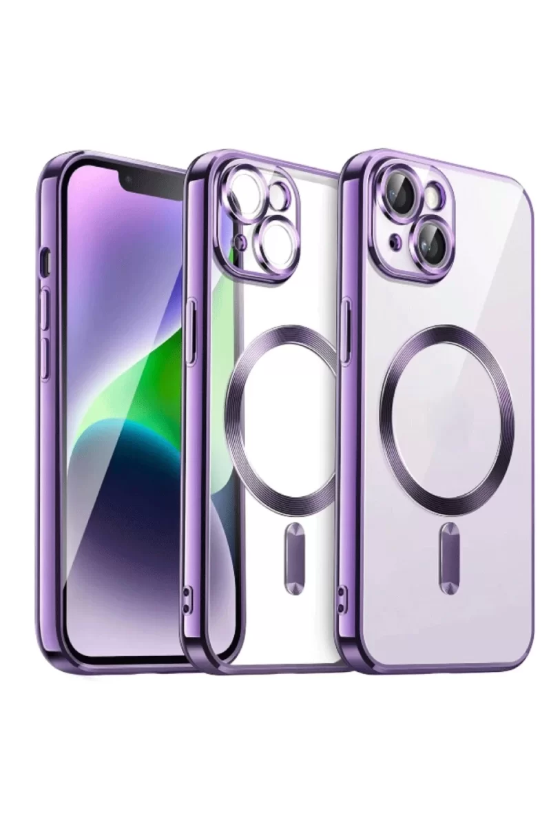 Newface Apple iPhone 15 Kılıf Kross Magneticsafe Kapak - Mor