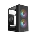 FRISBY FC-8970G 300W 2X RAINBOW FAN MINI TOWER GAMİNG SİYAH KASA