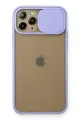 Newface Apple iPhone 11 Pro Kılıf Palm Buzlu Kamera Sürgülü Silikon - Lila