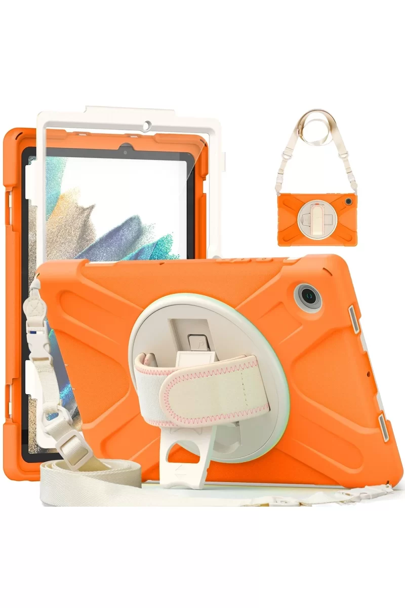 Newface Samsung Galaxy X200 Tab A8 10.5 Kılıf Amazing Tablet Kapak - Turuncu