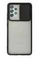 Newface Samsung Galaxy A72 Kılıf Palm Buzlu Kamera Sürgülü Silikon - Siyah