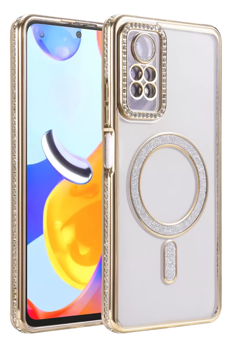 Newface Xiaomi Redmi Note 12 Pro 4G Joke Simli Magneticsafe Kılıf - Gold