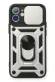Newface Apple iPhone 11 Kılıf Pars Lens Yüzüklü Silikon - Gümüş
