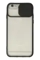 Newface Apple iPhone 6 Plus Kılıf Palm Buzlu Kamera Sürgülü Silikon - Siyah