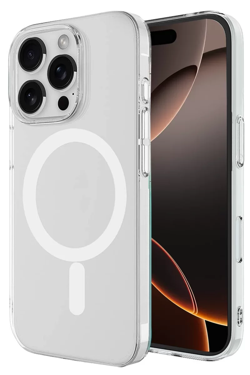 Newface Apple iPhone 16 Pro Kılıf Magneticsafe Şeffaf Silikon - Şeffaf