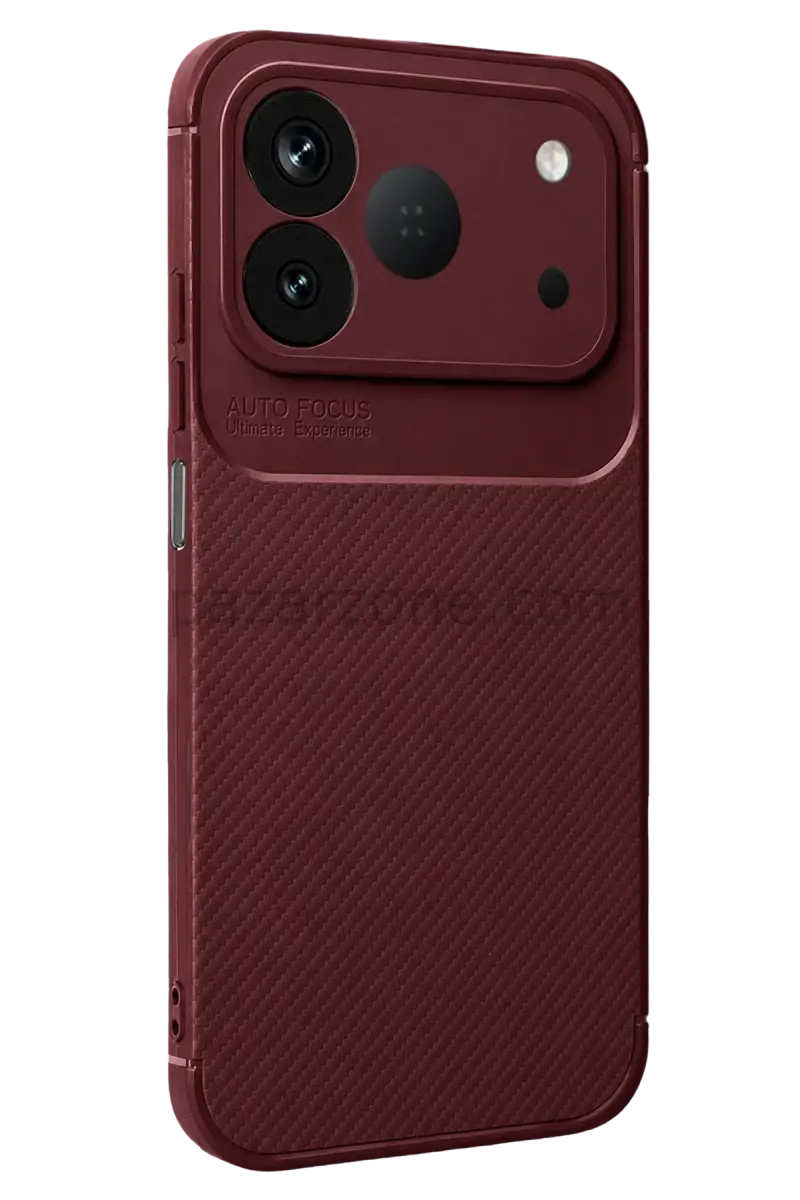 Newface Tecno Spark 50 4G Auto Focus Karbon Kapak - Bordo