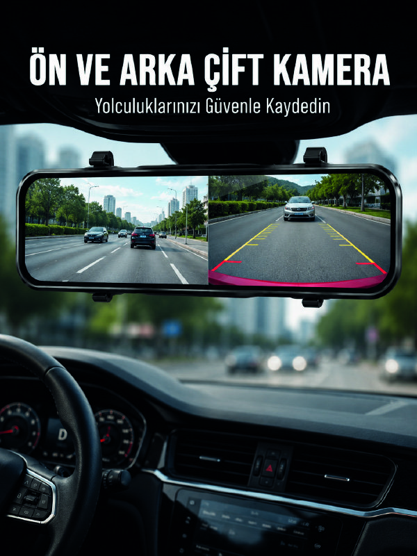 Ayna Carplay Dokunmatik Araç Multimedya Ekranı Ön Arka Kameralı