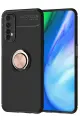 Newface Realme 7 Kılıf Range Yüzüklü Silikon - Siyah-Gold