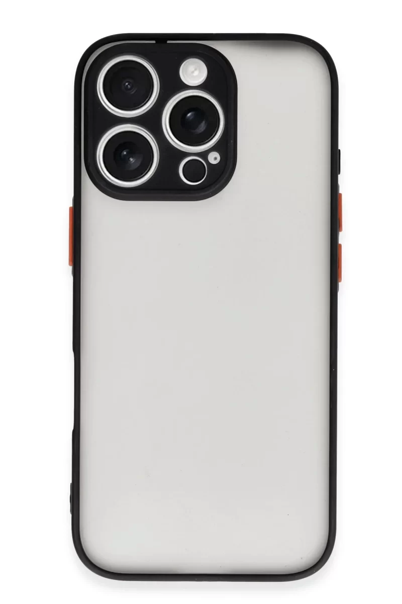 Newface Apple iPhone 16 Pro Kılıf Montreal Silikon Kapak - Siyah