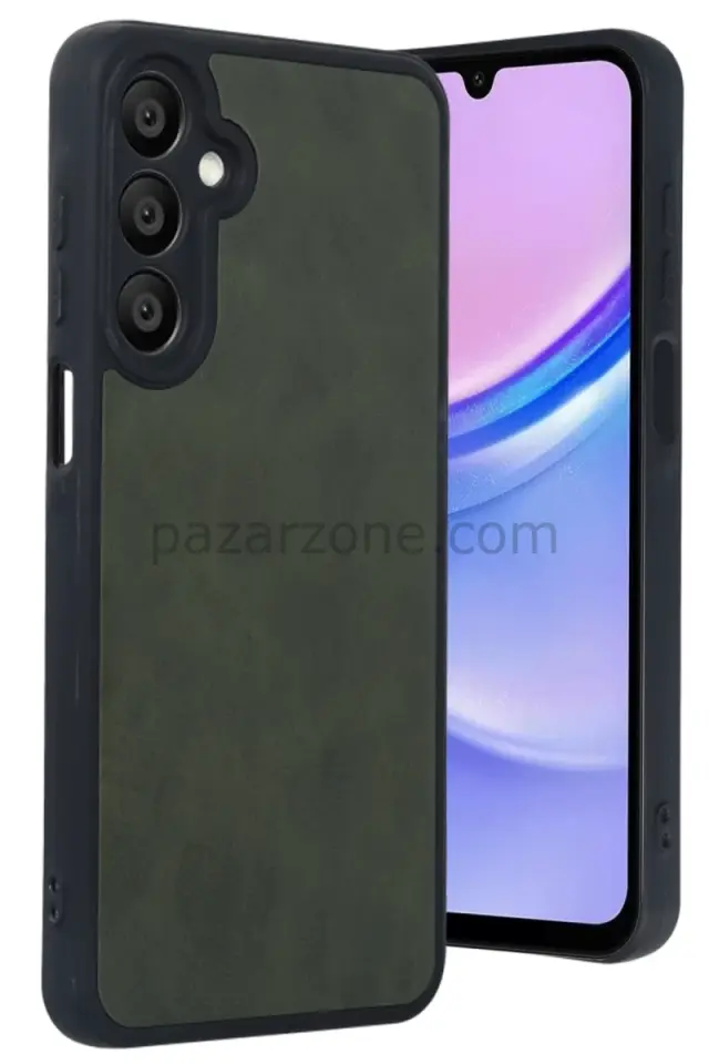Newface Samsung Galaxy A16 5G Kılıf Aras Deri Kapak - Koyu Yeşil