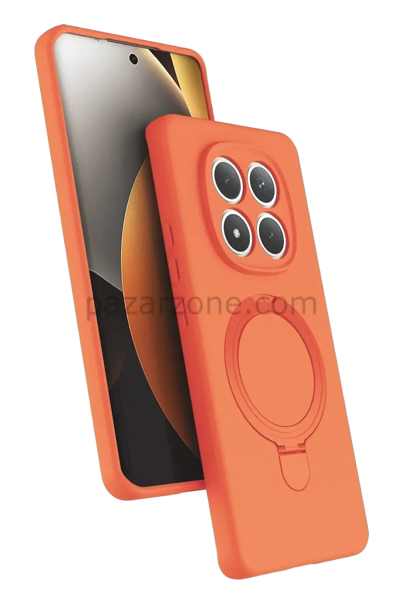 Newface Xiaomi Redmi Note 15 Pro 4G Regal Magsafe Standlı Kapak - Turuncu