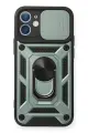 Newface Apple iPhone 11 Kılıf Pars Lens Yüzüklü Silikon - Yeşil