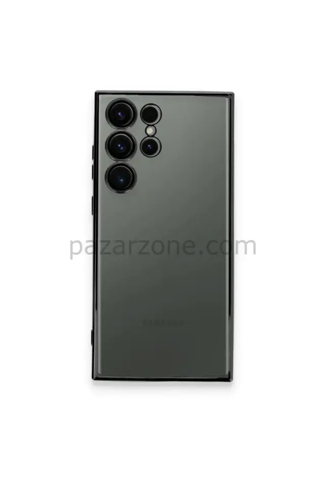 Newface Samsung Galaxy S23 Ultra Kılıf Razer Lensli Silikon - Siyah