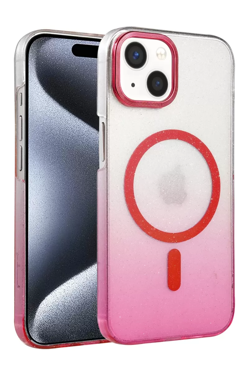 Newface Apple iPhone 14 Glossy Magsafe Kapak - Pembe