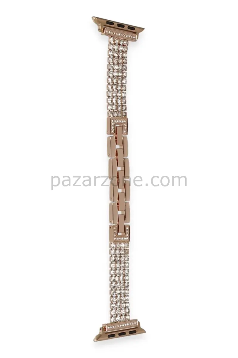 Newface Apple Watch 38mm Live Taşlı Kordon - Rose Gold