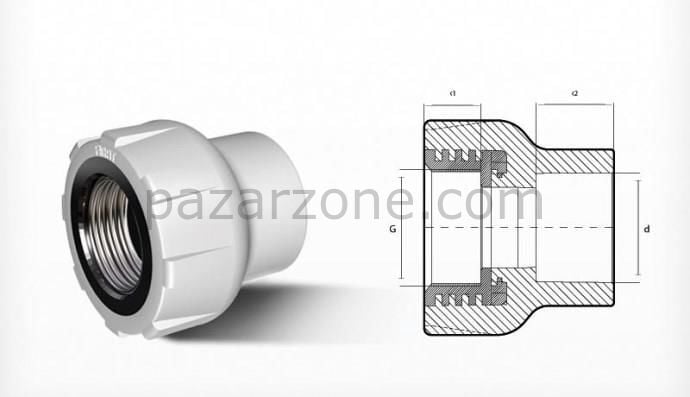 Ege Yıldız PPRC 25X1/2 Dişi Adaptör Gri