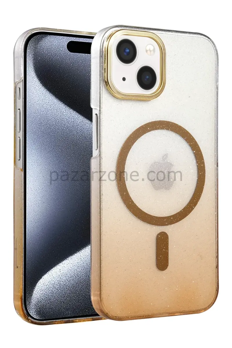 Newface Apple iPhone 14 Glossy Magsafe Kapak - Çöl Titanyum