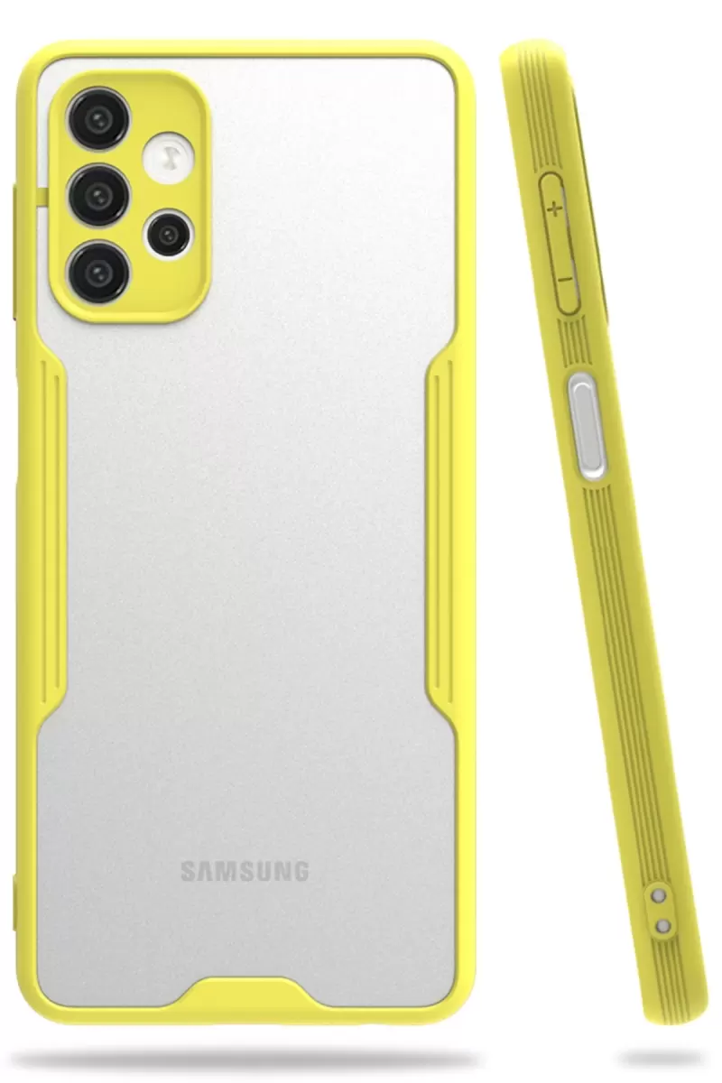 Newface Samsung Galaxy A72 Kılıf Platin Silikon - Sarı