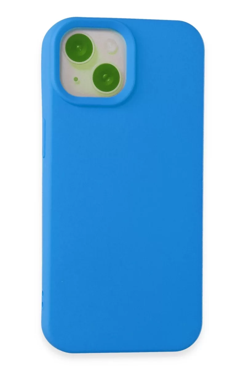 Newface Apple iPhone 15 Kılıf Nano içi Kadife Silikon - Mavi