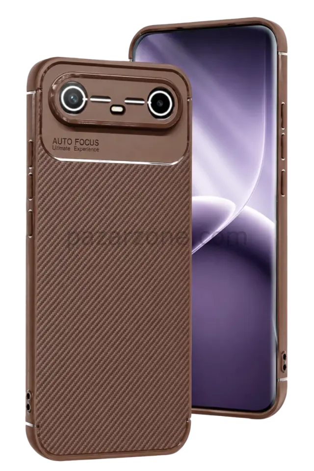 Newface Tecno Spark Slim 5G Auto Focus Karbon Kapak - Kahverengi