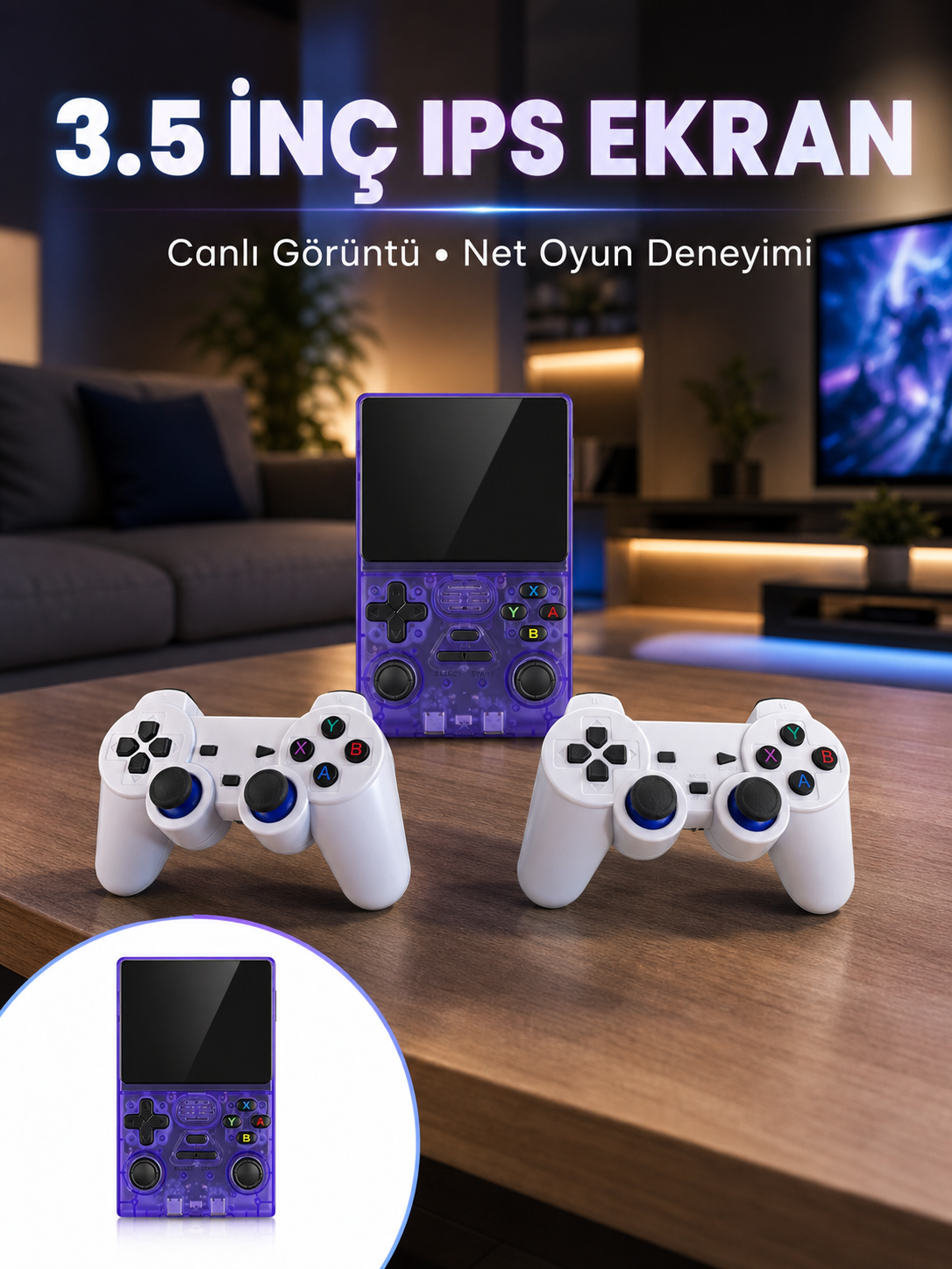 Taşınabilir Oyun Konsolu Çift Oyuncu Destekli HDMI Çıkışlı