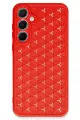 Newface Samsung Galaxy A35 5G Kılıf Petek Silikon Kapak - Kırmızı