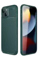 Newface Apple iPhone 14 Kılıf Auto Focus Karbon Kapak - Koyu Yeşil