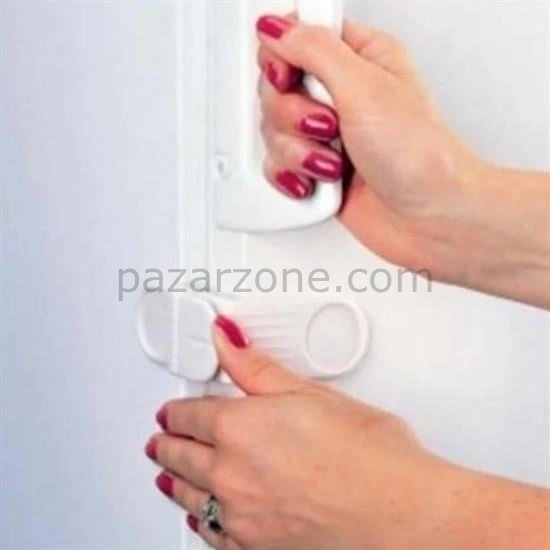 Bebek Çocuk Güvenlik Çekmece Ve Dolap İçin Kendiliğinde Yapışkanlı Vidasız Köşe Kapak Kilidi X 2 Adet