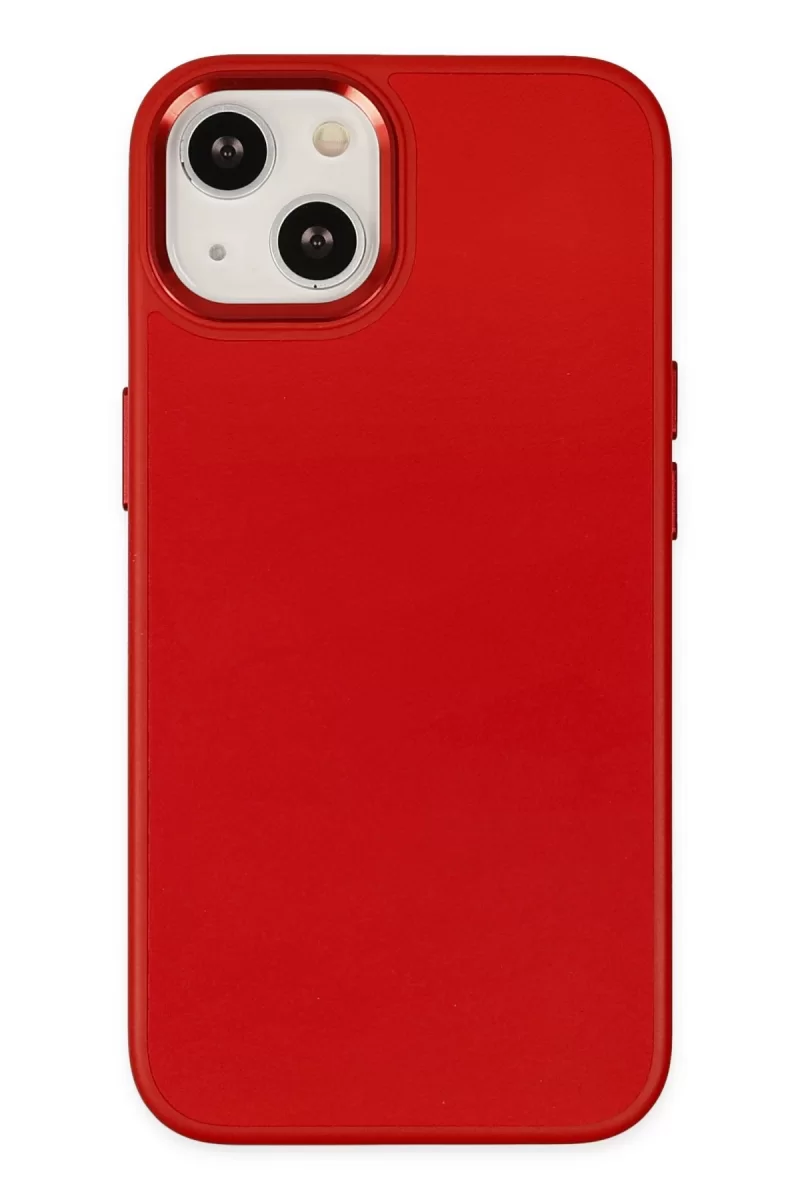 Newface Apple iPhone 14 Plus Kılıf Asya Deri Silikon - Kırmızı
