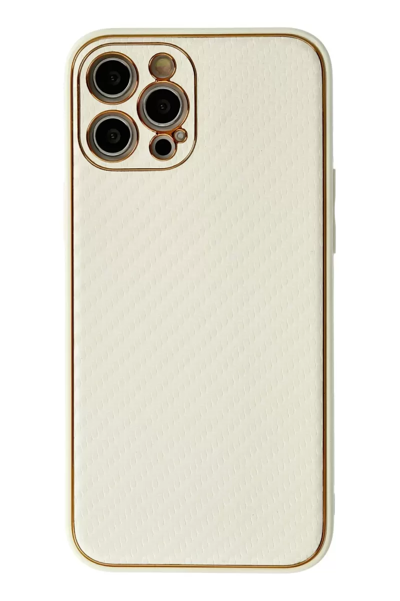Newface Apple iPhone 12 Pro Max Kılıf Coco Karbon Silikon - Beyaz