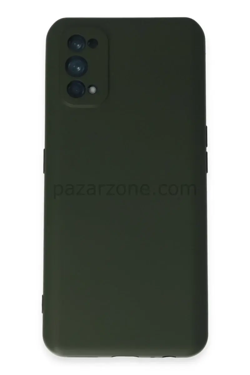 Newface Realme 7 Pro Kılıf Nano içi Kadife Silikon - Koyu Yeşil