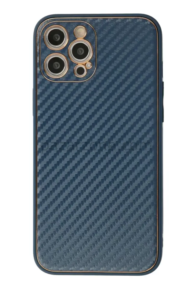Newface Apple iPhone 12 Pro Max Kılıf Coco Karbon Silikon - Mavi