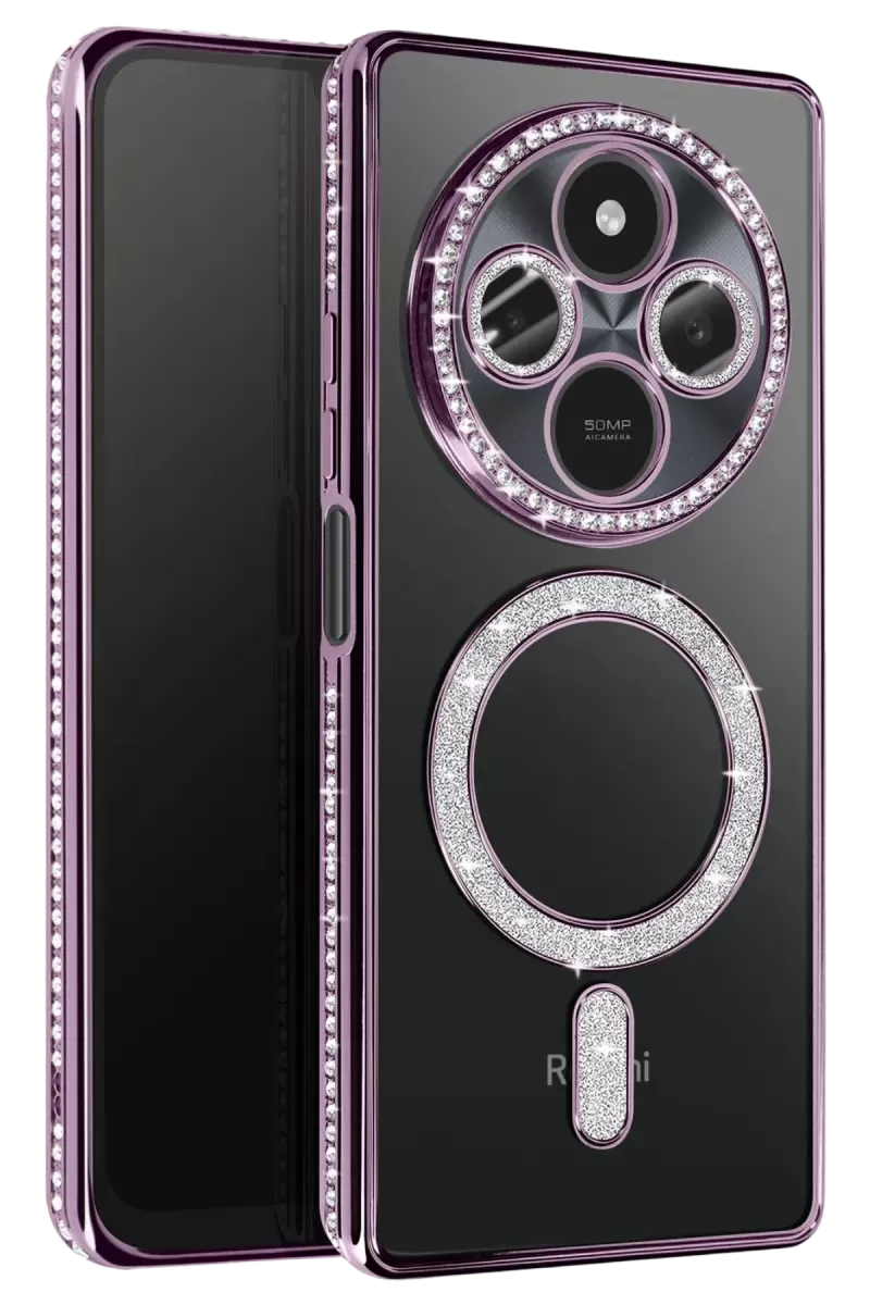 Newface Xiaomi Redmi 14C Joke Simli Magneticsafe Kılıf - Derin Mor