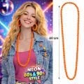 Neon Turuncu Boncuk Kolye 80 cm – Retro 80’ler 90’lar Parti Aksesuarı