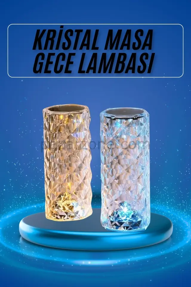 Yeni Nesil Modern Kristal Masa ve Gece Lambası Dokunmatik Renk Değiştirebilen